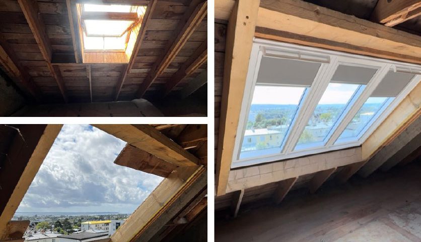 Verrière de toit velux en création